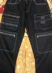 Men's Black Cargo Jeans