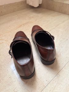 Men's Brown Leather Monk Strap Shoes