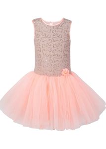 Sparkly Peach Sequined Tutu Dress
