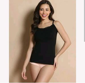 Black Lace Trim Camisole Tank Top