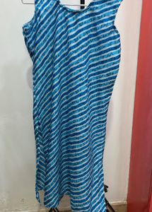 Blue Striped Cotton Kurta