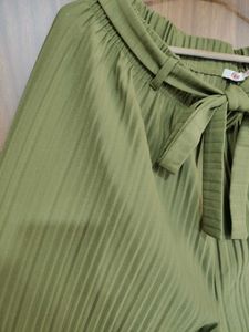 Pleated Palazzos with Tie-Up Waist