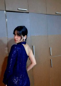 Blue Sequin One-Shoulder Dress (negotiabl
