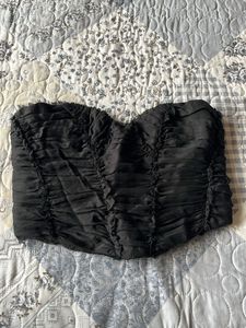 Black Ruched Corset Top size US Small