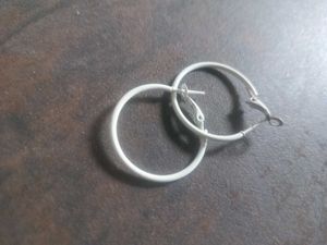 Classic White Hoop Earrings