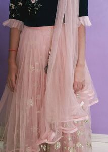 Elegant Pink Lehenga Choli Set With Free Gift