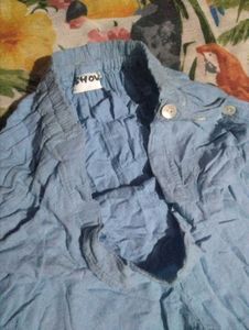 Light Blue Crinkle Palazzo Pants