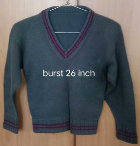 gray colour knitted sweater