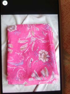Vibrant Pink Floral Print Saree