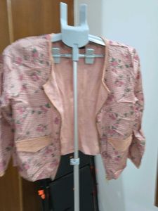 Morpankh Floral Print Zip-Up Blouse