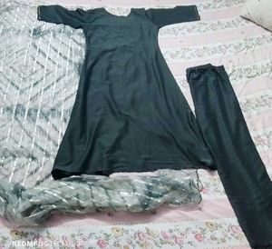 Elegant Grey Kurta Set with Dupatta
