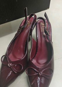 Elegant Burgundy Slingback Heels