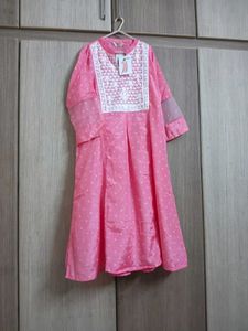 Pink Polka Dot Kurta Set max XXL