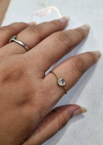 Anti tarnish Delicate Chain Ring with Crystal