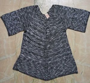 Marled Knit V-Neck Top (USA)