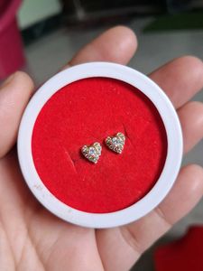 Heart Shaped Stud Earrings gold 22crt