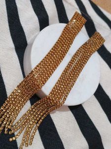 Sparkling Rhinestone Tassel Earrings