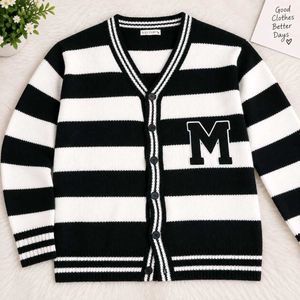 Varsity Striped Knit Cardigan