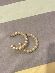 Chic Faux Pearl Hoop Earrings