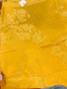 Vibrant Yellow Silk Saree