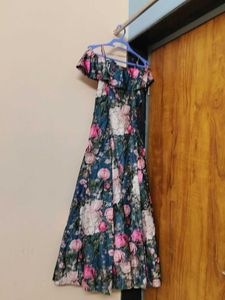 Floral Off-Shoulder Dress long