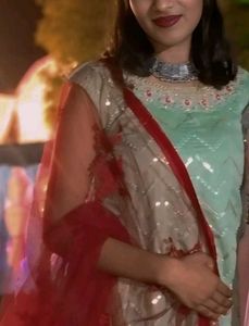 Elegant Mint Green Embroidered sarara set