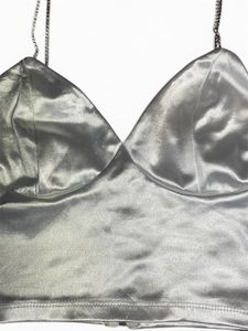 AMISU Corset Top with Rhinestone Straps