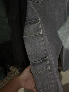 Stylish Black Shirt &amp; Grey Cargo Jeans Set