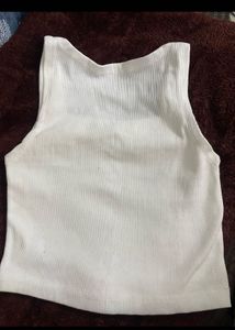 white ribbed crop top