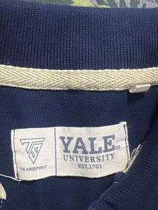 Navy Blue Yale cropped Polo T-Shirt