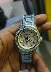 Fossil Watch with Rhinestone Bezel