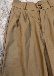 Women's Brown Straight Fit Pants
