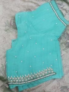 Elegant Teal Embellished blouse