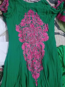Designer Made Anarkali  Pure Georgt And Lucknowi