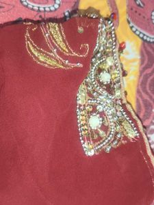 Maroon Embroidered Blouse