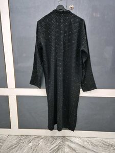 Men's Black Sequined Kurta