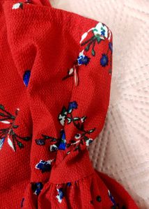 Charming Red Floral Summer Dress
