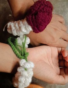 Handmade Crochet Flower Bangles