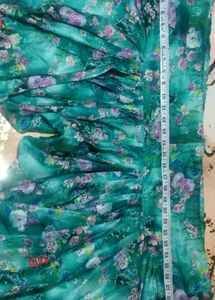 Teal Floral Print Kurta with Dhoti Pants