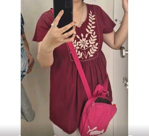 Embroidered Maroon top