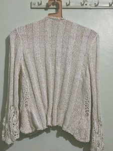 Cream Knit Cardigan with Buttons