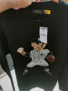 NEW Polo Ralph Lauren BLACK Bear Sweater