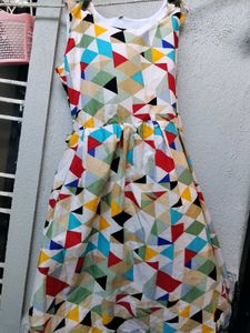Colorful Geometric Print Dress