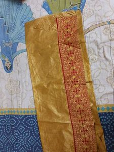 Golden Embroidered Dress Material