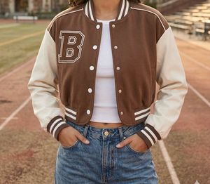 Brown Varsity Letterman Jacket