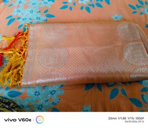 Beutiful elegant silk yellow saree