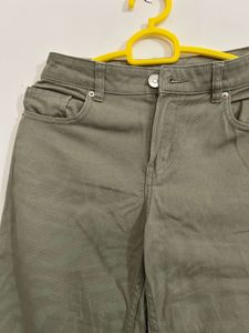 Hnm women Olive Green Wide Leg Pants