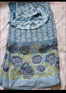 Beautiful Blue Floral Saree