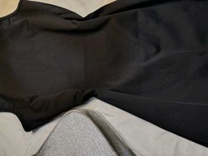Savana Slit Black Mock Neck Dress
