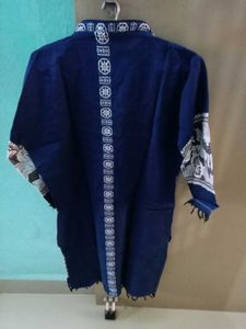 Ethnic Print Navy Tunic Short Kurti